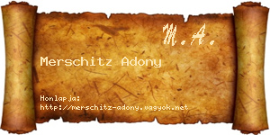 Merschitz Adony névjegykártya